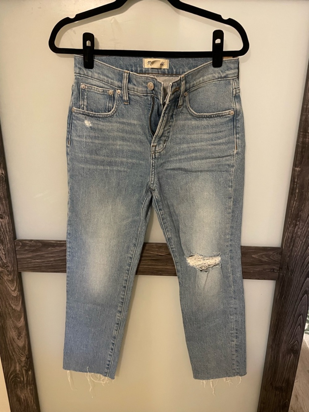 Madewell Light Blue Distressed Cropped Jeans